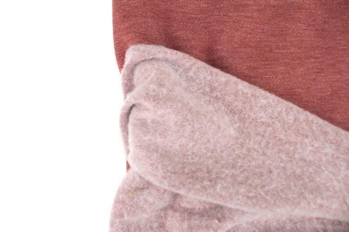 Heather Red Brick Brushed Baby French Terry Fleece Knit Fabric by the yard