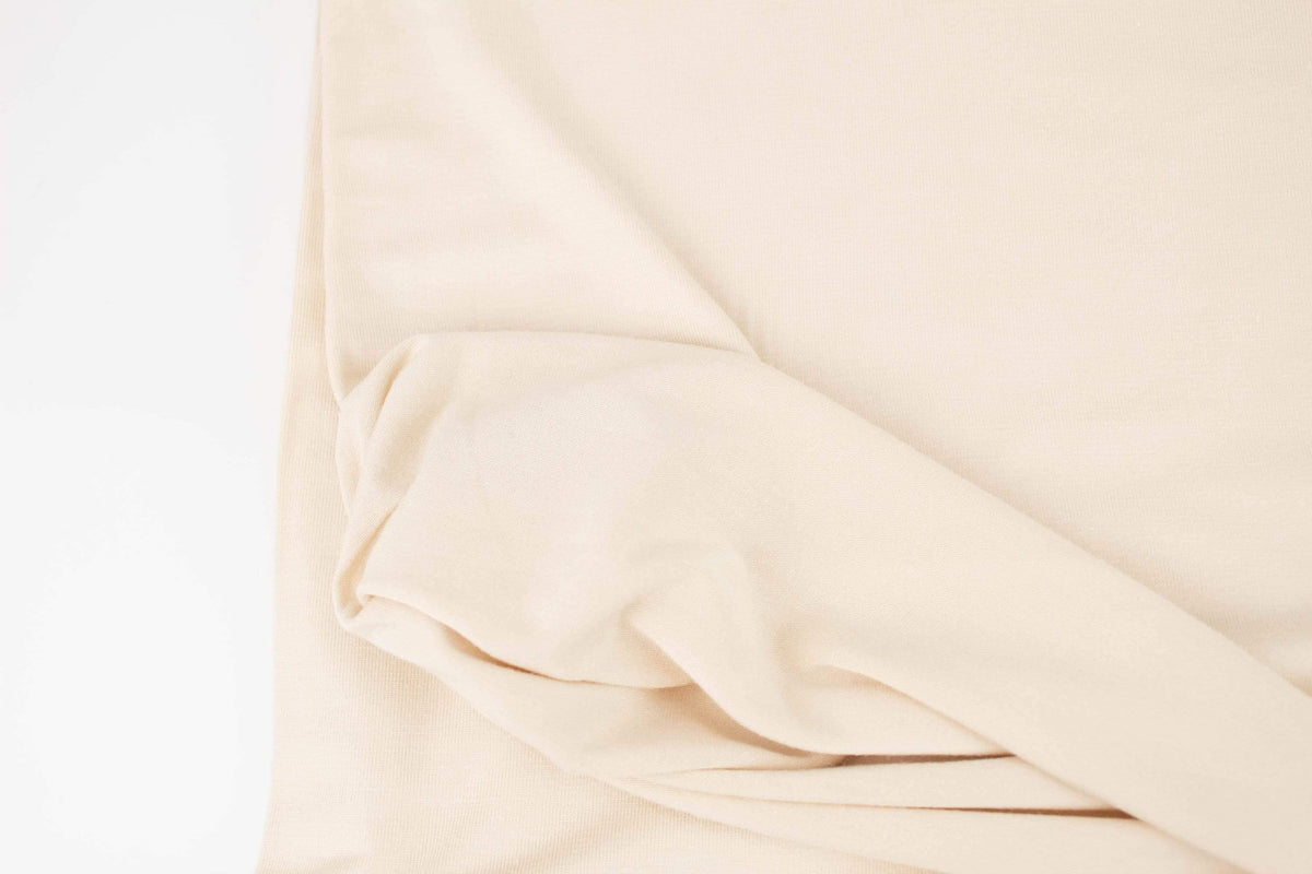 Pale Beige Knit Jersey Fabric by the yard - Felinus Fabrics