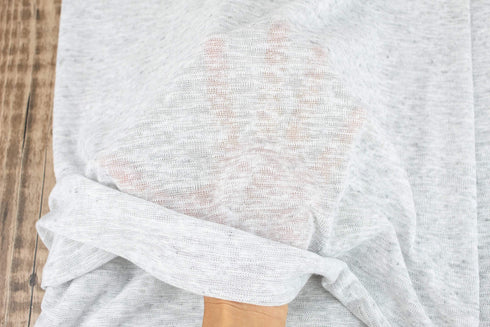 Heather Light Speckled Gray Hacci Sweater Knit Fabric by the yard