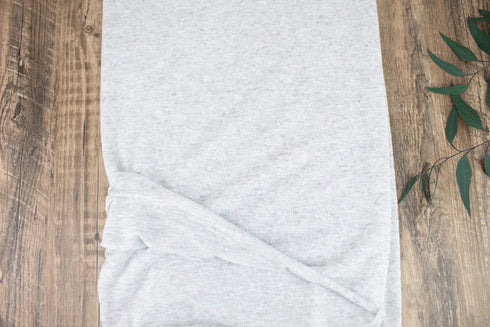 Heather Light Speckled Gray Hacci Sweater Knit Fabric by the yard