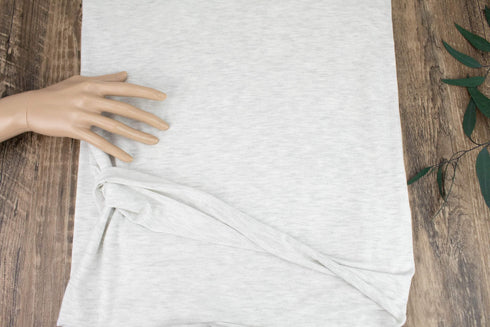 Heather Off White and Light Gray Knit Jersey Fabric by the yard