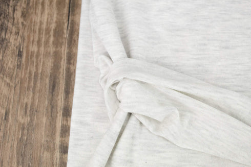 Heather Off White and Light Gray Knit Jersey Fabric by the yard