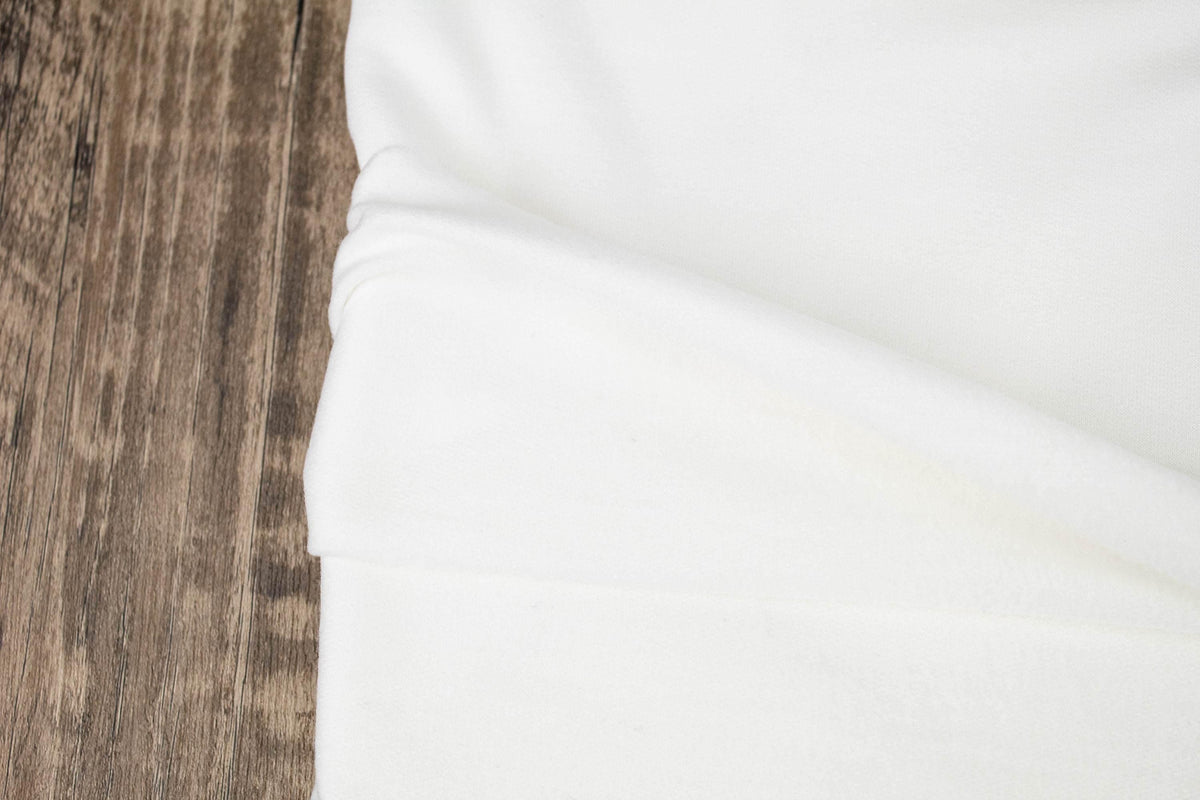 Off White Brushed Baby French Terry Fleece Knit Fabric by the yard - Felinus Fabrics