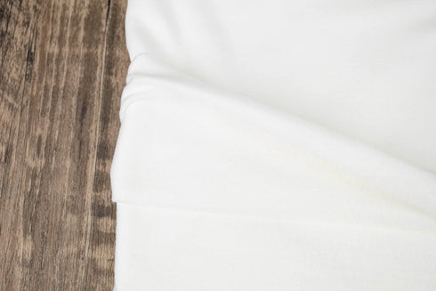 Off White Brushed Baby French Terry Fleece Knit Fabric Remnant 2.75 yards