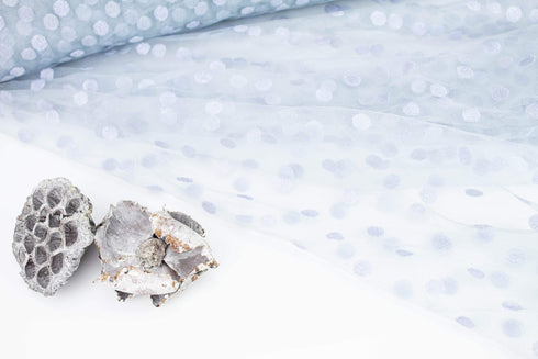 Lavender Blue Polka Dot Vintage Delicate Tulle by the yard