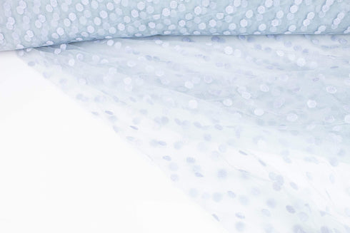 Lavender Blue Polka Dot Vintage Delicate Tulle by the yard