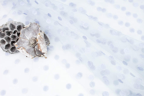 Lavender Blue Polka Dot Vintage Delicate Tulle by the yard