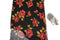 Red and Black Rose Flora Print Rib Sweater Knit Fabric by the yard