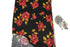 Red and Black Rose Flora Print Rib Sweater Knit Fabric by the yard