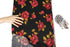 Red and Black Rose Flora Print Rib Sweater Knit Fabric by the yard
