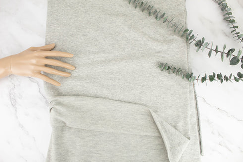 Heather Light Gray Baby French Terry Knit Fabric by the yard