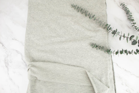 Heather Light Gray Baby French Terry Knit Fabric by the yard