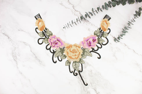 Pink and Champagne 3D Floral Applique