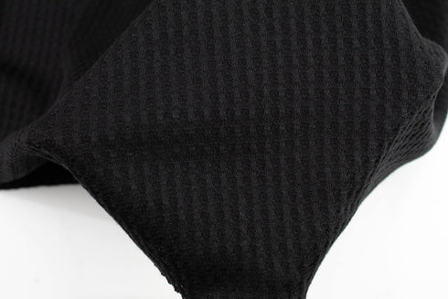 Black Thermal Waffle Sweater Knit Fabric by the yard
