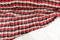 Red Cream and Black Loosely Woven Plaid Designer Fabric by the yard
