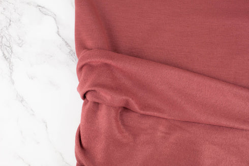 Red Brick Brushed Baby French Terry Fleece Knit Fabric by the yard