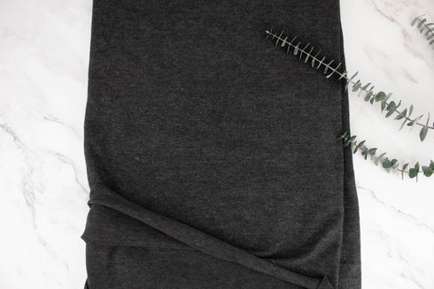 Dark Gray Brushed Fleece Like Sweater Knit Fabric by the yard