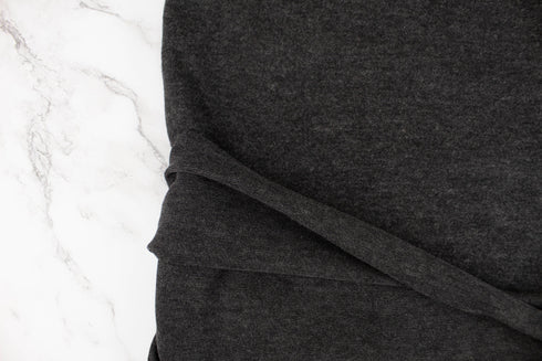 Dark Gray Brushed Fleece Like Sweater Knit Fabric by the yard
