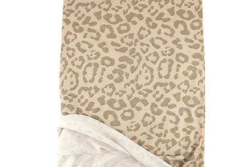 Beige Animal Print Sweater Knit Fabric Remnant 1.25 yards