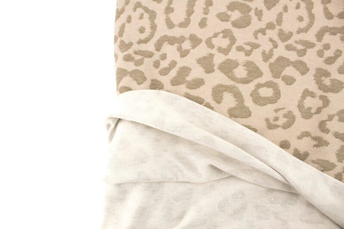 Beige Animal Print Sweater Knit Fabric Remnant 1.25 yards