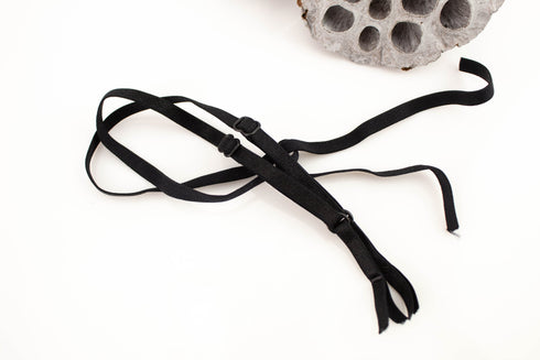Black Adjustable Bra Straps Lingerie Straps Elastic Trim 4 Pairs