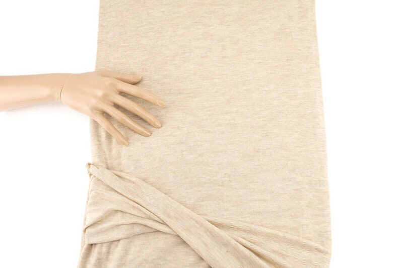 Heather Light Beige Light Weight Sweater Knit Fabric 2.75 yards