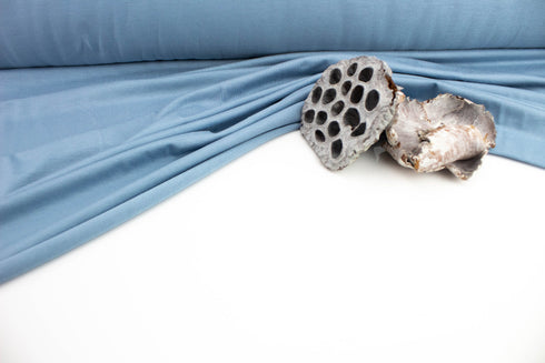 Blue Light Weight Knit Jersey Fabric by the yard