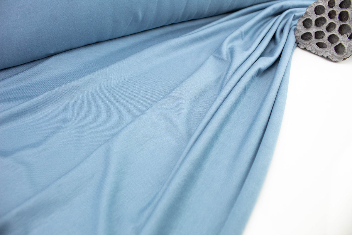 Blue Light Weight Knit Jersey Fabric by the yard