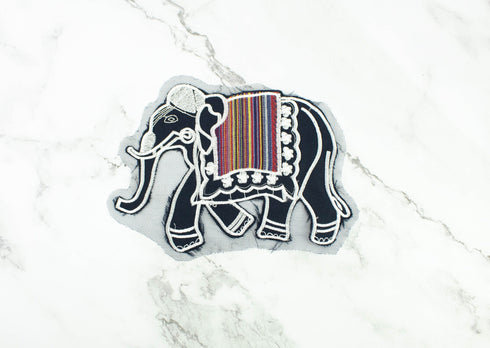 Navy Elephant Applique APP00320