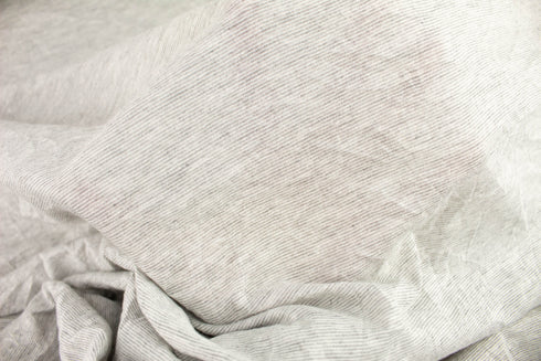 Heather Light Gray Narrow Stripe Knit Jersey Fabric by the yard Made in Italy