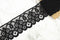 Black Floral Lace Trim Remnant 4 inches width x 5.5 yards