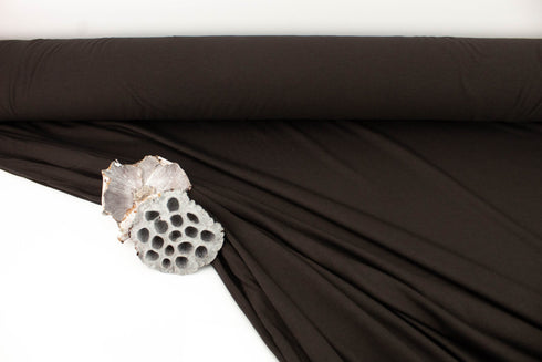 Black Brown Supima Cotton Blend Knit Jersey Fabric by the yard