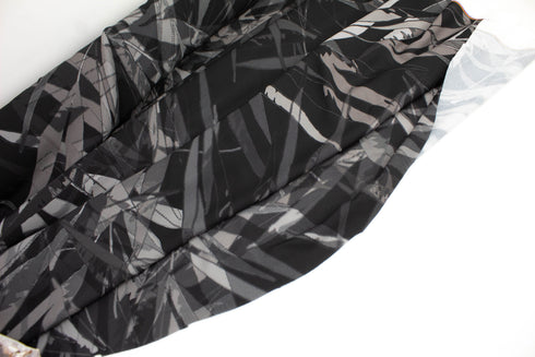 Warm Gray Leaves Print Light Weight Polyester Crepe Woven Designer Fabric Remnant 2.75 yards