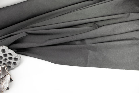 Silver Gray Metallic Stretch Woven Fabric Made in France by the yard Designer Fabric