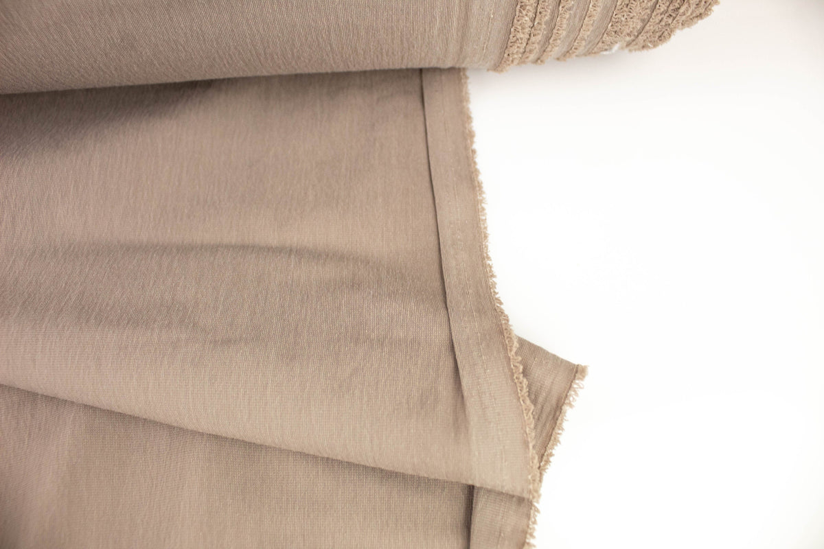 Beige Stretch Linen Viscose Woven Fabric Designer Fabric by the yard
