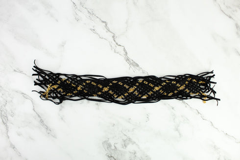 Black and Gold Faux Braided Applique