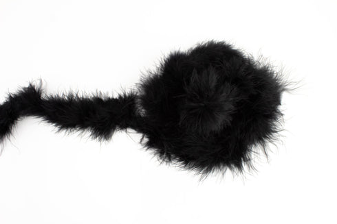 Black Marabou Feather Boa Trim 2 yards Piece
