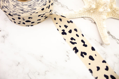 Animal Print Polyester Crepe Georgette Woven Bias Tape 1.25 inches width x 26 yards