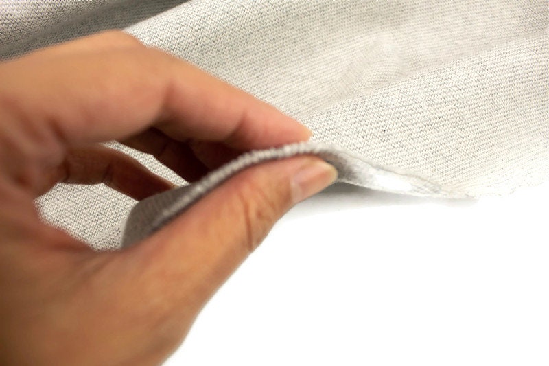 Heather Gray and Cream Sweater Knit Fabric Designer Fabric by the yard