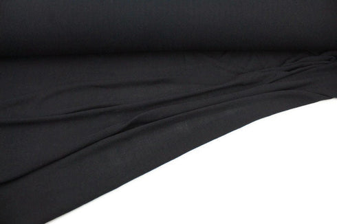 Black Mini Rib Transparent Light Weight Sweater Knit Fabric Designer Fabric by the yard