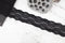Black Floral Scalloped Stretch Lace Trim Remnant 1-5/8 inches width x 4 yards