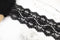 Black Floral Lace Trim Remnant 3-3/8 inches width x 4.75 yards