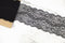 Black Floral Lace Trim Remnant 3.5 inches width x 4.75 yards NLT00476