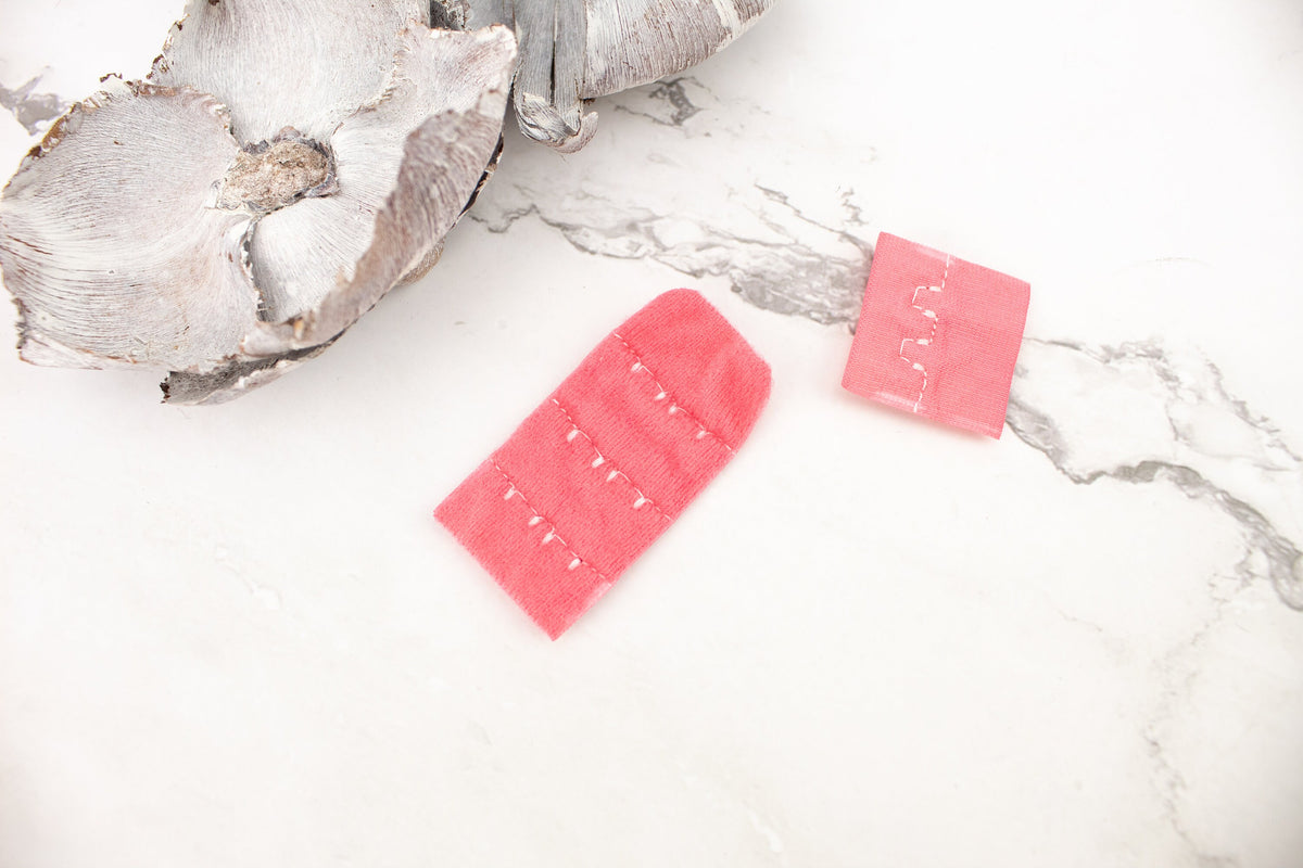Pink Hook and Eye Bra Closure 2 x 3 for 2 pairs