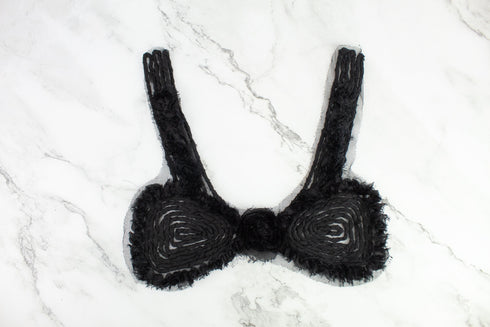 Black Bralette Like Applique