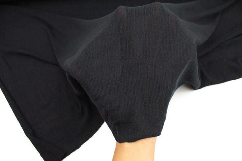 Black Mini Rib Transparent Light Weight Sweater Knit Fabric Designer Fabric by the yard