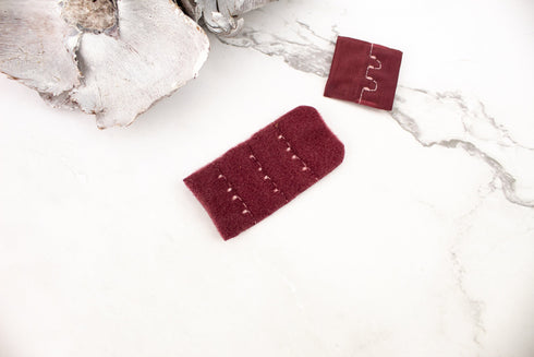 Maroon Hook and Eye Bra Closure 2 x 3 for 2 pairs