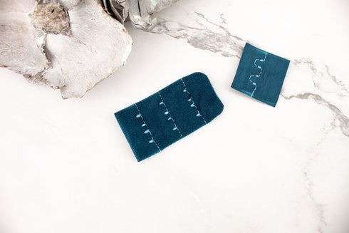 Teal Hook and Eye Bra Closure 2 x 3 for 2 pairs