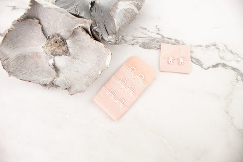 Light Peach Pink Hook and Eye Bra Closure 2 x 3 for 2 pairs