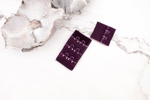 Burgundy Hook and Eye Bra Closure 2 x 3 for 2 pairs